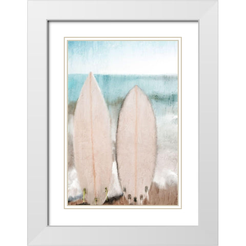 White Surfboards White Modern Wood Framed Art Print with Double Matting by Allen, Kimberly
