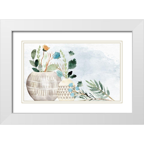 Flower Vases 1 White Modern Wood Framed Art Print with Double Matting by Allen, Kimberly