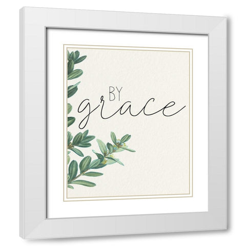 By Grace White Modern Wood Framed Art Print with Double Matting by Allen, Kimberly