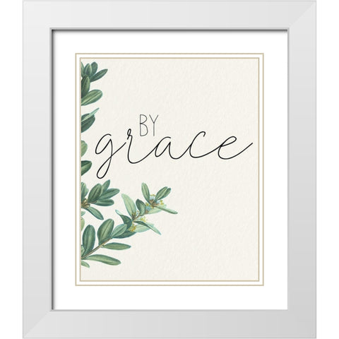 By Grace White Modern Wood Framed Art Print with Double Matting by Allen, Kimberly
