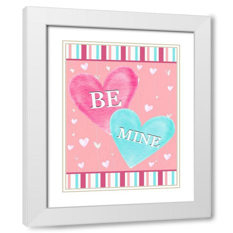 Be Mine White Modern Wood Framed Art Print with Double Matting by Allen, Kimberly