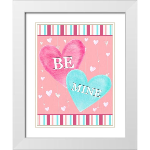 Be Mine White Modern Wood Framed Art Print with Double Matting by Allen, Kimberly