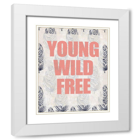 Young Wild Free White Modern Wood Framed Art Print with Double Matting by Allen, Kimberly