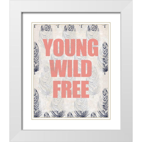 Young Wild Free White Modern Wood Framed Art Print with Double Matting by Allen, Kimberly