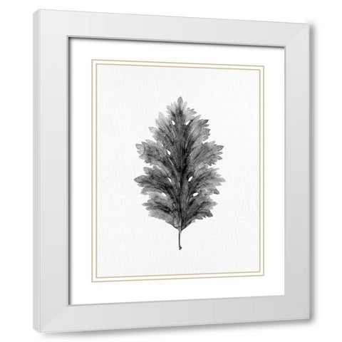 Acanthus Leaf 1 White Modern Wood Framed Art Print with Double Matting by Allen, Kimberly