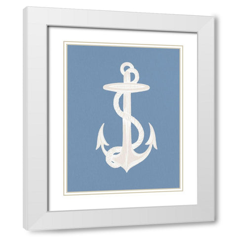 Anchors Away 1 v2 White Modern Wood Framed Art Print with Double Matting by Allen, Kimberly