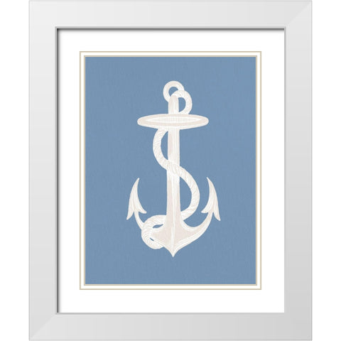 Anchors Away 1 v2 White Modern Wood Framed Art Print with Double Matting by Allen, Kimberly