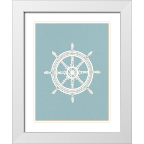 Anchors Away 2 v2 White Modern Wood Framed Art Print with Double Matting by Allen, Kimberly