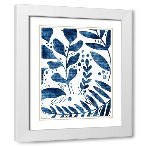 Dyed Leaves 2 White Modern Wood Framed Art Print with Double Matting by Allen, Kimberly
