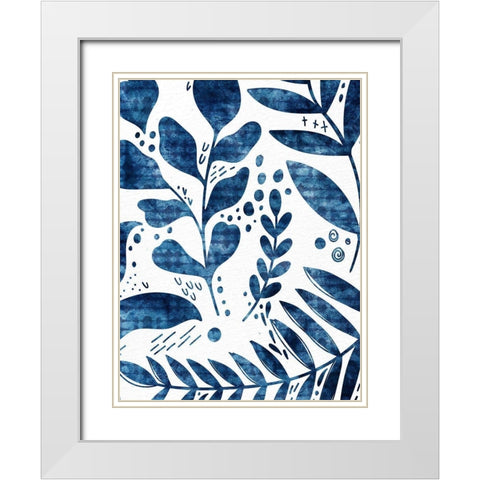 Dyed Leaves 2 White Modern Wood Framed Art Print with Double Matting by Allen, Kimberly