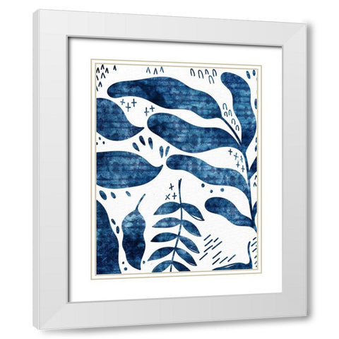 Dyed Leaves 3 White Modern Wood Framed Art Print with Double Matting by Allen, Kimberly