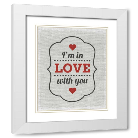 Im In Love White Modern Wood Framed Art Print with Double Matting by Allen, Kimberly