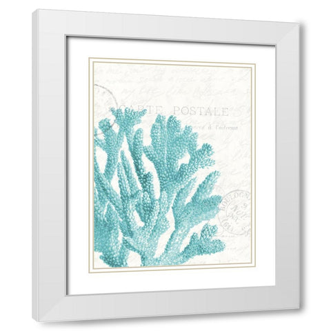 Seaside Card 1 White Modern Wood Framed Art Print with Double Matting by Allen, Kimberly