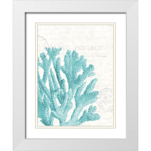 Seaside Card 1 White Modern Wood Framed Art Print with Double Matting by Allen, Kimberly
