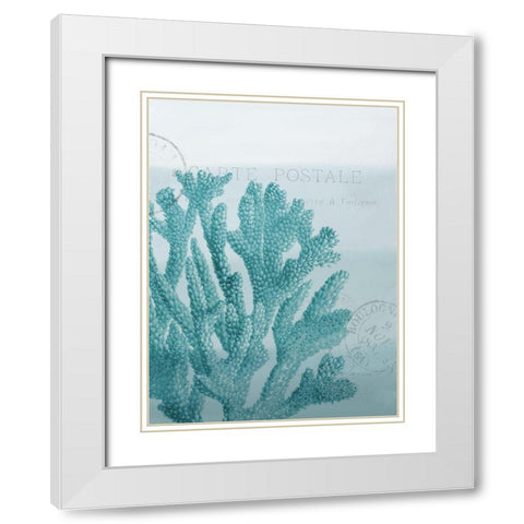 Seaside Card 1 V2 White Modern Wood Framed Art Print with Double Matting by Allen, Kimberly