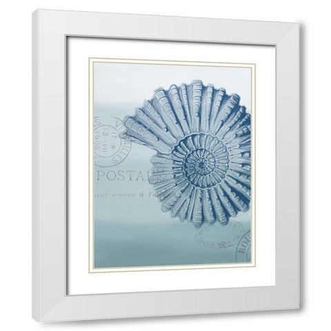 Seaside Card 2 V2 White Modern Wood Framed Art Print with Double Matting by Allen, Kimberly