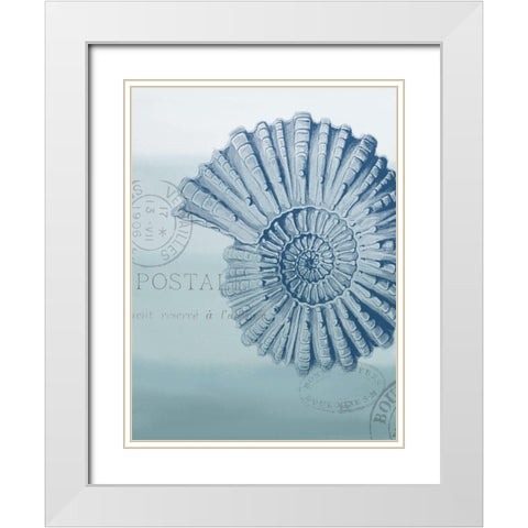 Seaside Card 2 V2 White Modern Wood Framed Art Print with Double Matting by Allen, Kimberly
