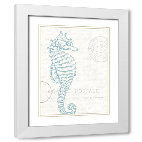 Seaside Card 3 White Modern Wood Framed Art Print with Double Matting by Allen, Kimberly