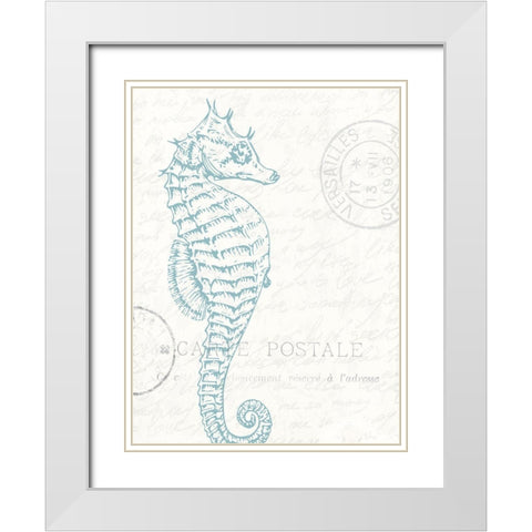 Seaside Card 3 White Modern Wood Framed Art Print with Double Matting by Allen, Kimberly