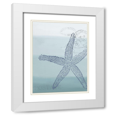 Seaside Card 4 V2 White Modern Wood Framed Art Print with Double Matting by Allen, Kimberly