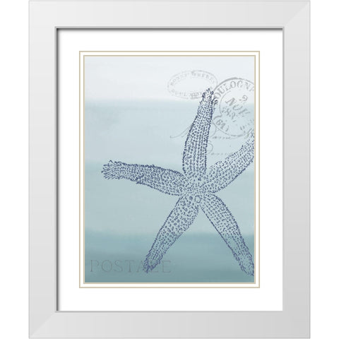 Seaside Card 4 V2 White Modern Wood Framed Art Print with Double Matting by Allen, Kimberly
