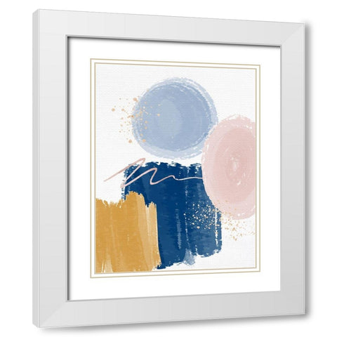 Abstract Strokes 1 White Modern Wood Framed Art Print with Double Matting by Allen, Kimberly