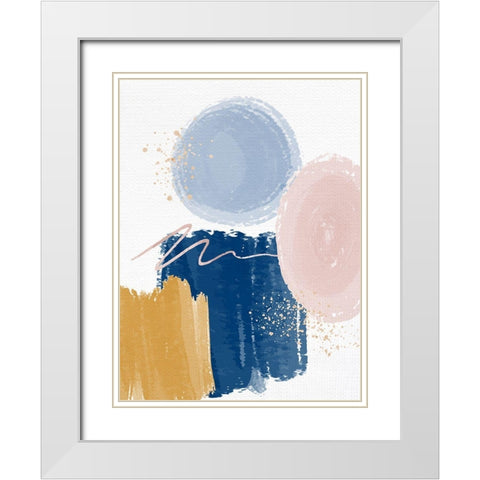 Abstract Strokes 1 White Modern Wood Framed Art Print with Double Matting by Allen, Kimberly