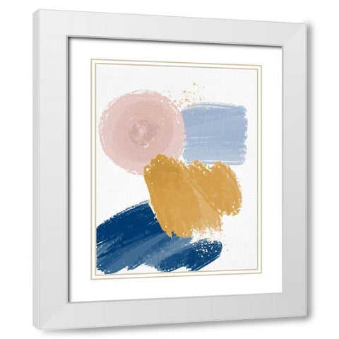 Abstract Strokes 2 White Modern Wood Framed Art Print with Double Matting by Allen, Kimberly