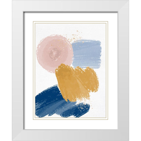 Abstract Strokes 2 White Modern Wood Framed Art Print with Double Matting by Allen, Kimberly