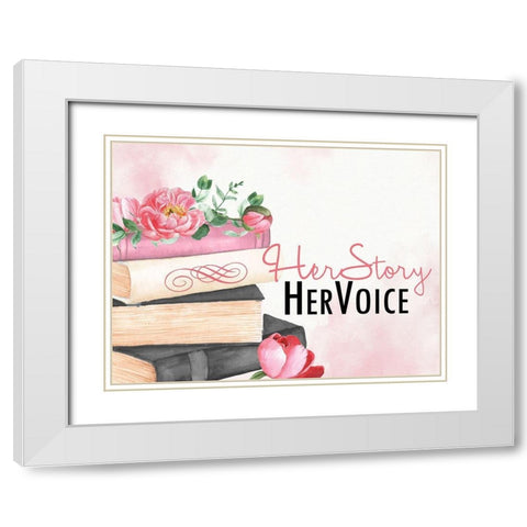 Her Voice White Modern Wood Framed Art Print with Double Matting by Allen, Kimberly