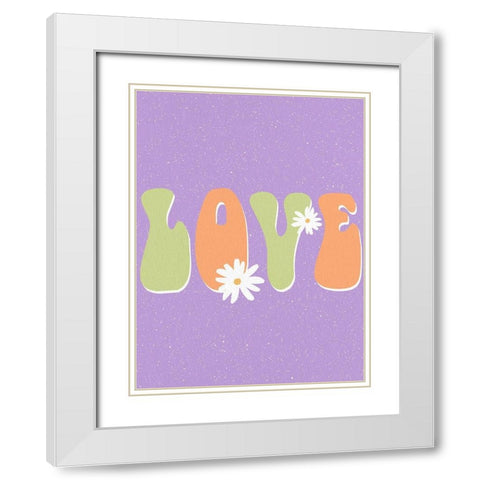 Love Daisy White Modern Wood Framed Art Print with Double Matting by Allen, Kimberly