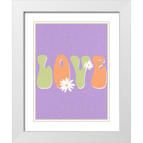 Love Daisy White Modern Wood Framed Art Print with Double Matting by Allen, Kimberly