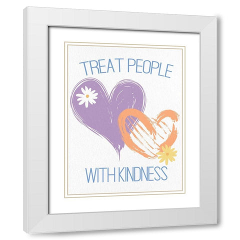 Heart Daisy 1 White Modern Wood Framed Art Print with Double Matting by Allen, Kimberly