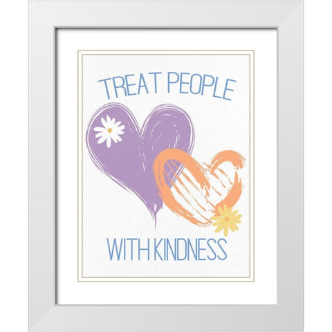 Heart Daisy 1 White Modern Wood Framed Art Print with Double Matting by Allen, Kimberly