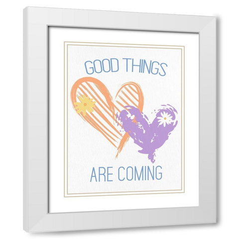 Heart Daisy 2 White Modern Wood Framed Art Print with Double Matting by Allen, Kimberly