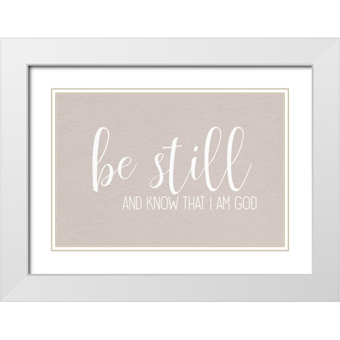 Be Still Springs White Modern Wood Framed Art Print with Double Matting by Allen, Kimberly