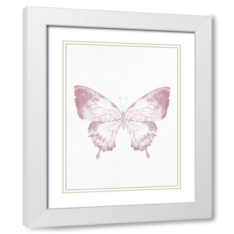 Pressed Butterfly 1 White Modern Wood Framed Art Print with Double Matting by Allen, Kimberly