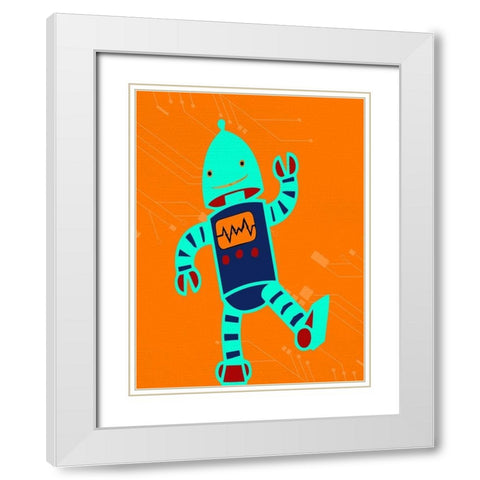 I Robot 1 White Modern Wood Framed Art Print with Double Matting by Allen, Kimberly