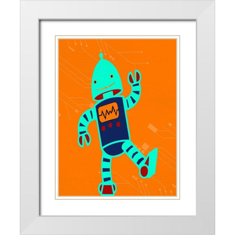 I Robot 1 White Modern Wood Framed Art Print with Double Matting by Allen, Kimberly