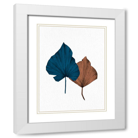 Blue Fan 1 White Modern Wood Framed Art Print with Double Matting by Allen, Kimberly