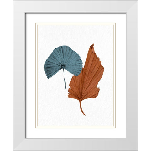 Blue Fan 2 White Modern Wood Framed Art Print with Double Matting by Allen, Kimberly