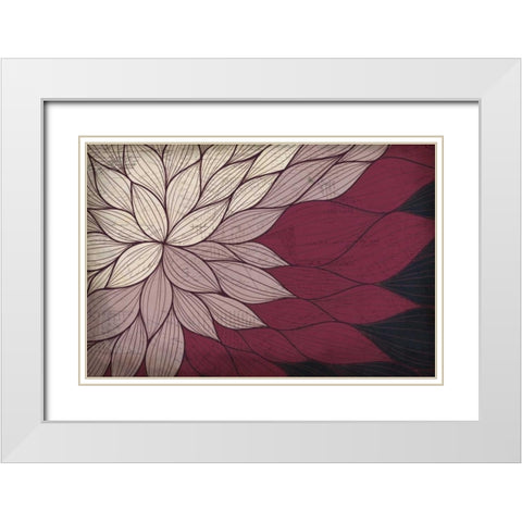 Layers of Petals White Modern Wood Framed Art Print with Double Matting by Allen, Kimberly