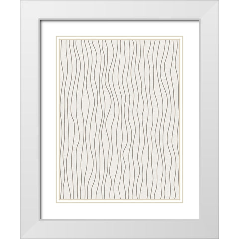 In Line 1 White Modern Wood Framed Art Print with Double Matting by Allen, Kimberly