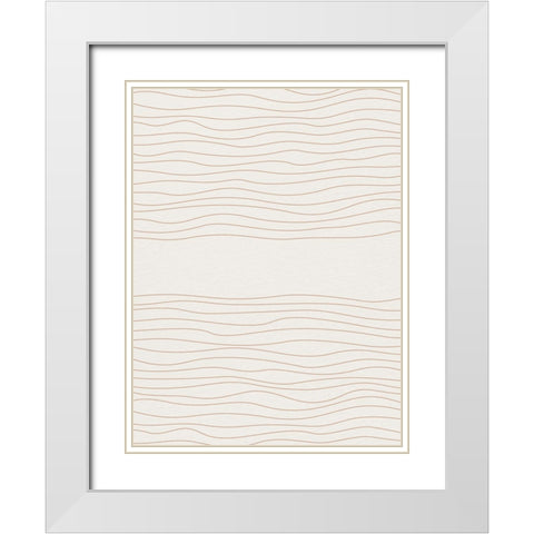 In Line 2 White Modern Wood Framed Art Print with Double Matting by Allen, Kimberly