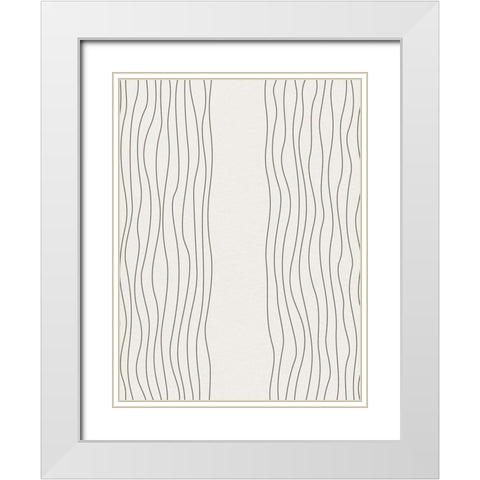 In Line 3 White Modern Wood Framed Art Print with Double Matting by Allen, Kimberly