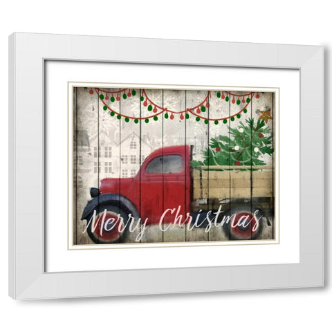 Christmas Delivery White Modern Wood Framed Art Print with Double Matting by Allen, Kimberly