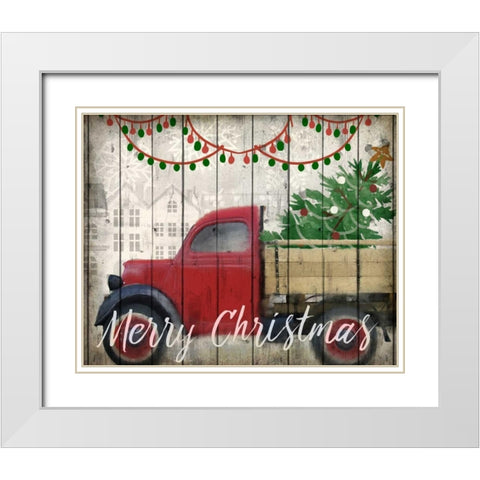 Christmas Delivery White Modern Wood Framed Art Print with Double Matting by Allen, Kimberly