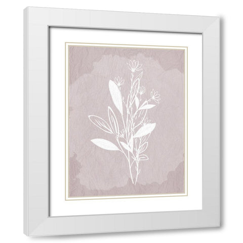 Floral Sketch 2 White Modern Wood Framed Art Print with Double Matting by Allen, Kimberly