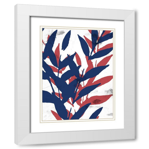 Bright Leaves 1 White Modern Wood Framed Art Print with Double Matting by Allen, Kimberly
