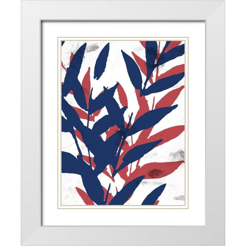 Bright Leaves 1 White Modern Wood Framed Art Print with Double Matting by Allen, Kimberly